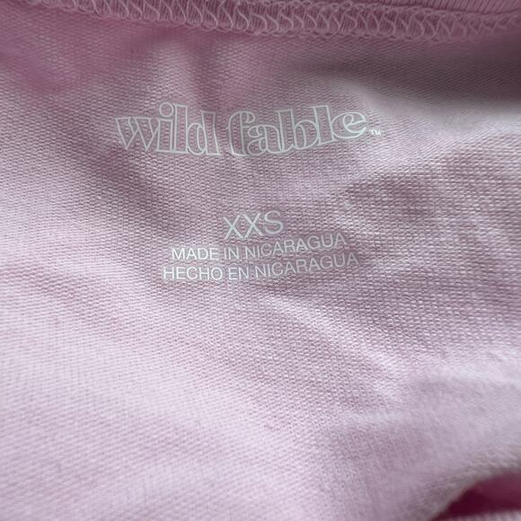 Wild Fable Women's Light Pink Short Sleeve Cropped T-Shirt - Size XXS -NWT - Picture 2 of 6